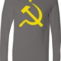 Mens Soviet Shirt Yellow Hammer And Sickle Lightweight Hoodie Tee