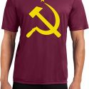 Mens Soviet Shirt Yellow Hammer And Sickle Moisture Wicking Tee