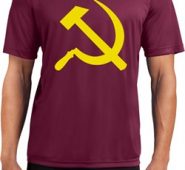 Mens Soviet Shirt Yellow Hammer And Sickle Moisture Wicking Tee