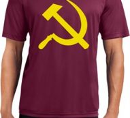 Mens Soviet Shirt Yellow Hammer And Sickle Moisture Wicking Tee