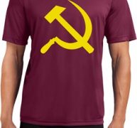 Mens Soviet Shirt Yellow Hammer And Sickle Moisture Wicking Tee