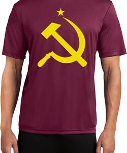 Mens Soviet Shirt Yellow Hammer And Sickle Moisture Wicking Tee