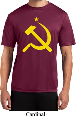 Mens Soviet Shirt Yellow Hammer And Sickle Moisture Wicking Tee