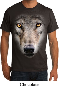 Mens Wolf Shirt Big Wolf Face Organic T-Shirt