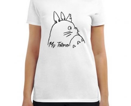 My Totoro Women’s Fashion Fit T-Shirt Movie Anime White_M