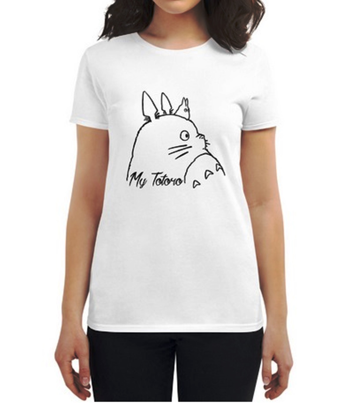 My Totoro Women's Fashion Fit T-Shirt Movie Anime White_M