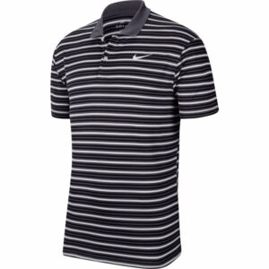 Nike Men's Dri-FIT Victory Stripe Golf Polo Shirt Black/Gridiron/White, Large - Mens Golf Shirts at Academy Sports