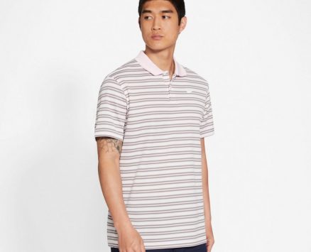 Nike Men’s Dri-FIT Victory Stripe Golf Polo Shirt Pink Light, Medium – Mens Golf Shirts at Academy Sports