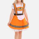 Orange Cute Beer Girl Dress Kids Costume