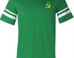 Soviet Soccer Mens Futbol Shirt – Small Print – Yellow Logo