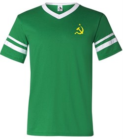 Soviet Soccer Mens Futbol Shirt - Small Print - Yellow Logo