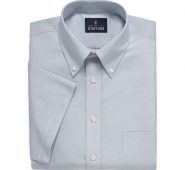 Stafford Travel Wrinkle Free Stretch Oxford Short Sleeve Button Down Collar Big And Tall Mens Dress Shirt, 20 , Blue