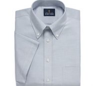 Stafford Travel Wrinkle Free Stretch Oxford Short Sleeve Button Down Collar Big And Tall Mens Dress Shirt, 20 , Blue