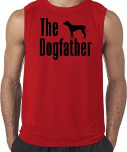 The Dog Father Black Print Mens Sleeveless Shirt