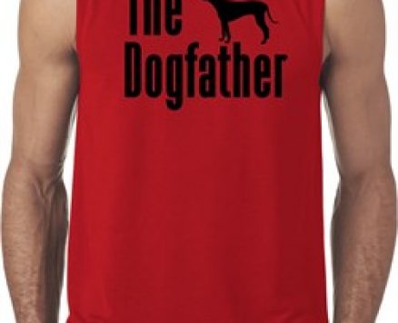 The Dog Father Black Print Mens Sleeveless Shirt