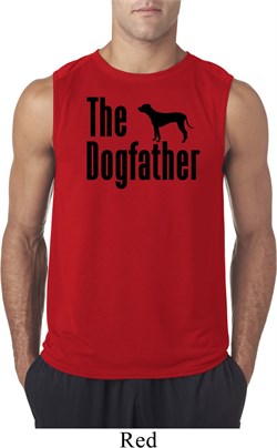 The Dog Father Black Print Mens Sleeveless Shirt