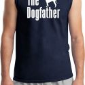 The Dog Father White Print Mens Muscle Shirt