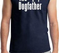 The Dog Father White Print Mens Muscle Shirt
