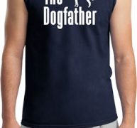 The Dog Father White Print Mens Muscle Shirt