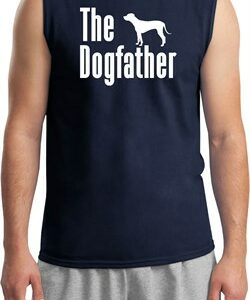 The Dog Father White Print Mens Muscle Shirt