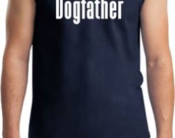 The Dog Father White Print Mens Muscle Shirt