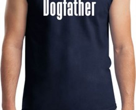 The Dog Father White Print Mens Muscle Shirt