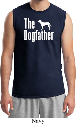 The Dog Father White Print Mens Muscle Shirt