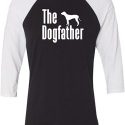 The Dog Father White Print Mens Raglan Shirt