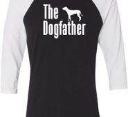 The Dog Father White Print Mens Raglan Shirt