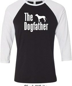 The Dog Father White Print Mens Raglan Shirt