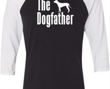 The Dog Father White Print Mens Raglan Shirt