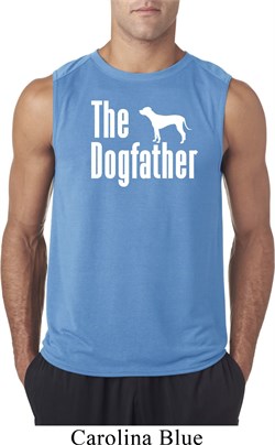 The Dog Father White Print Mens Sleeveless Shirt