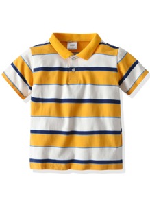 Toddler Boys Colorblock Striped Print Polo Shirt