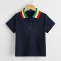 Toddler Boys Contrast Collar Polo Shirt