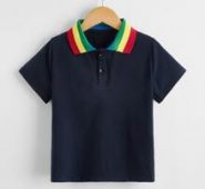 Toddler Boys Contrast Collar Polo Shirt