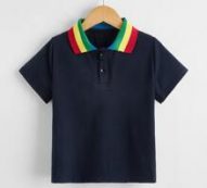 Toddler Boys Contrast Collar Polo Shirt