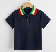 Toddler Boys Contrast Collar Polo Shirt