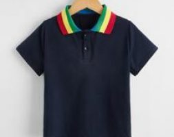 Toddler Boys Contrast Collar Polo Shirt