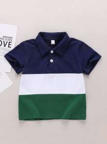 Toddler Boys Contrast Panel Polo Shirt