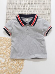 Toddler Boys Contrast Trim Polo Shirt