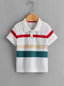 Toddler Boys Cut And Sew Polo Shirt