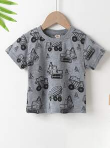 Toddler Boys Excavator Print Tee