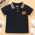 Toddler Boys Letter Graphic Polo Shirt