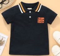 Toddler Boys Letter Graphic Polo Shirt