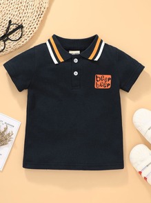 Toddler Boys Letter Graphic Polo Shirt