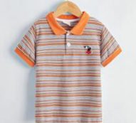 Toddler Boys Striped Embroidered Polo Tee