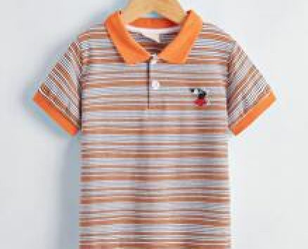 Toddler Boys Striped Embroidered Polo Tee