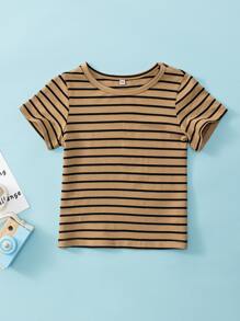 Toddler Boys Striped Short Sleeve Tee