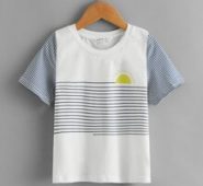 Toddler Boys Striped Sun Print Tee