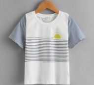 Toddler Boys Striped Sun Print Tee
